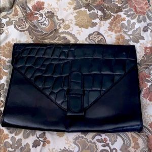 Black envelope clutch